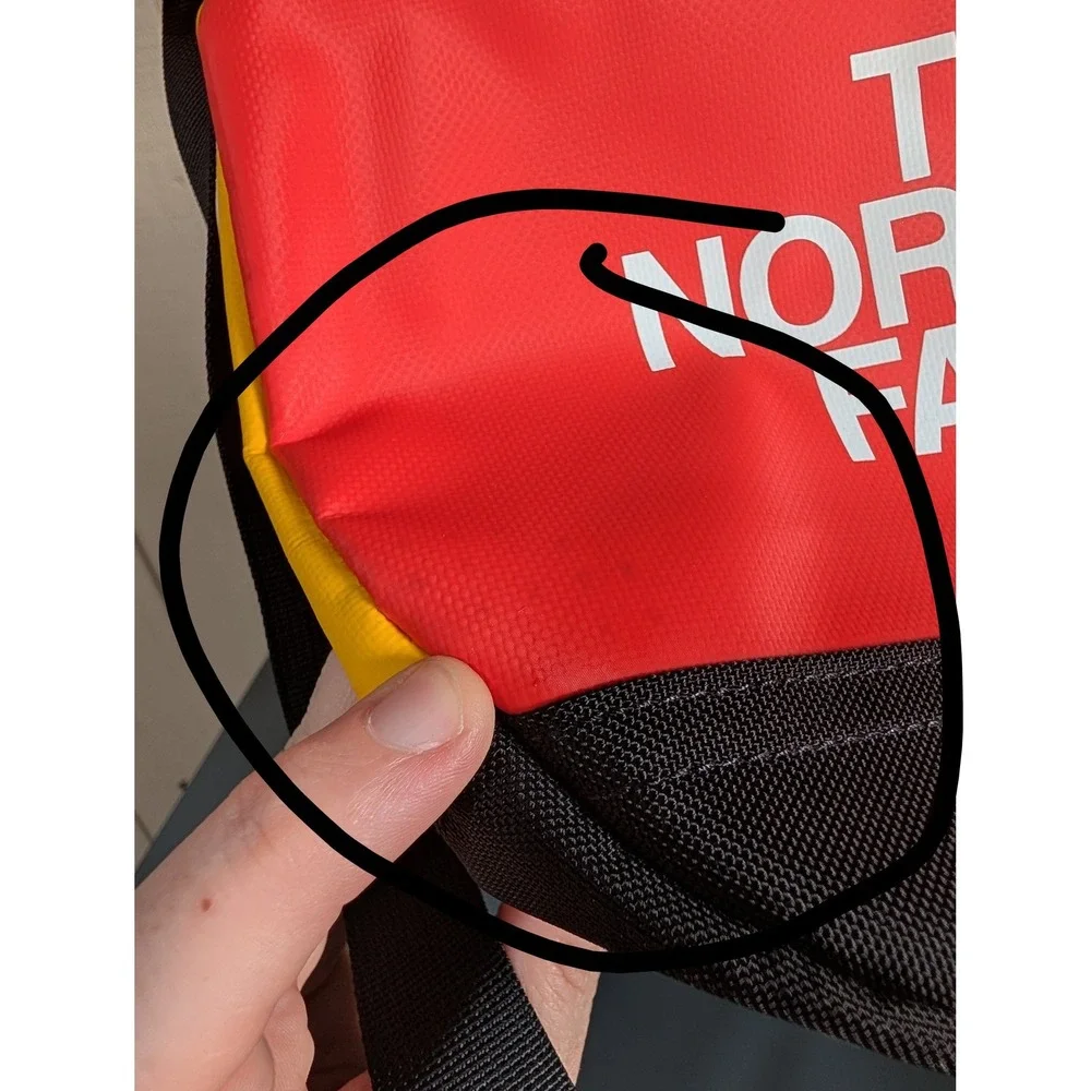 The North Face Base Camp Duffel XS 31L Summit Gold Red Purple Backpack Straps